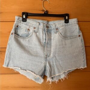Levi's Blue Jean Shorts Distressed Cut-Off Hem